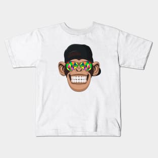 funny monkey with sunglasses Kids T-Shirt